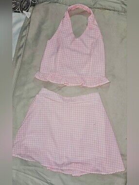 Speechless Pink Gingham Girls Two-Piece Matching Set
